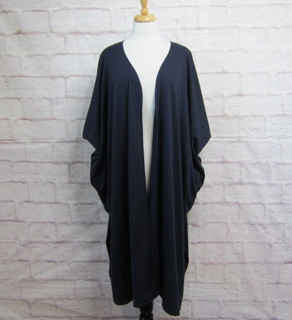New York & Company soho STREET Navy Blue Long Duster Cardigan size S-M NWT